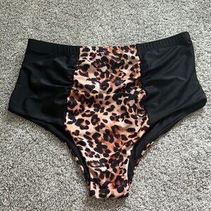 SHEIN Leopard Print High-Waisted Bikini Bottoms